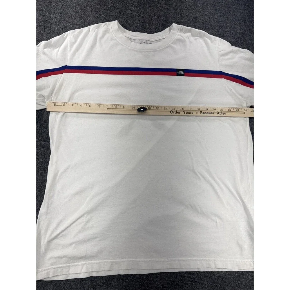 The North Face Long Sleeve T-Shirt Men's XXL White Stripe Logo Outdoor Tee